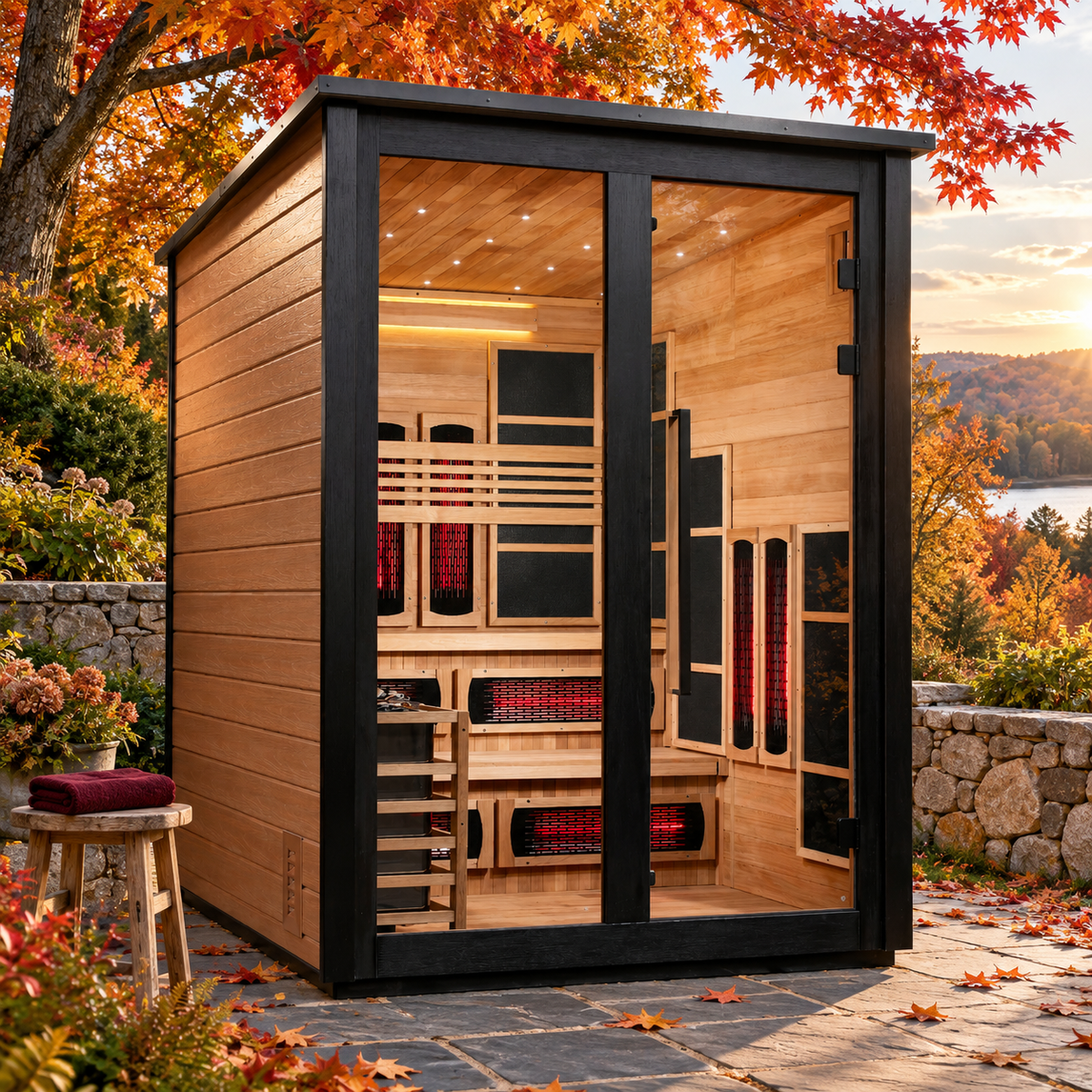 Golden Designs Kaskinen 2 Tone 6 Person Outdoor Barn Hybrid Sauna