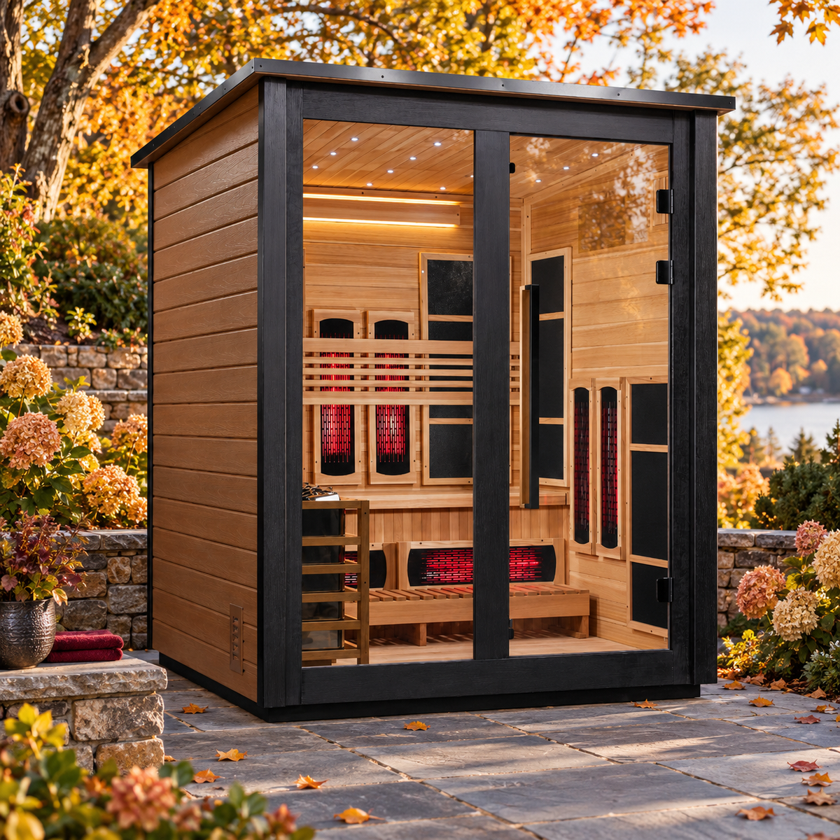 Golden Designs Loviisa 2 Tone 3 Person Outdoor Barn Hybrid Sauna