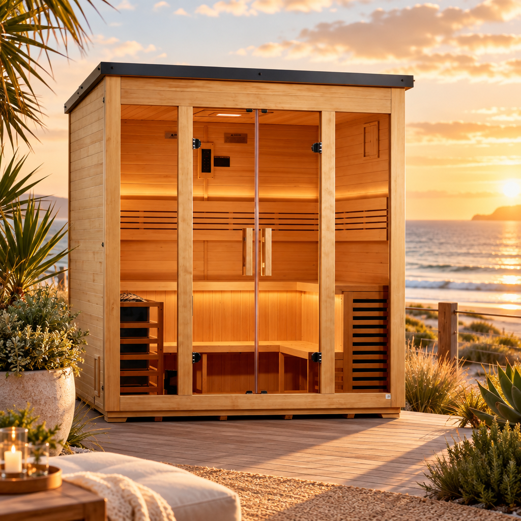 Golden Designs Vorarlberg 5 Person Outdoor Flat Roof Classic Traditional Sauna
