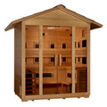 Golden Designs Gargellen 5 person outdoor sauna, front view, GDI-8125-01