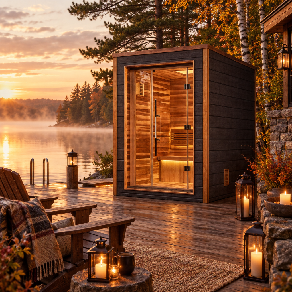 Golden Designs Narvik 2 Person Outdoor Modern Traditional Sauna