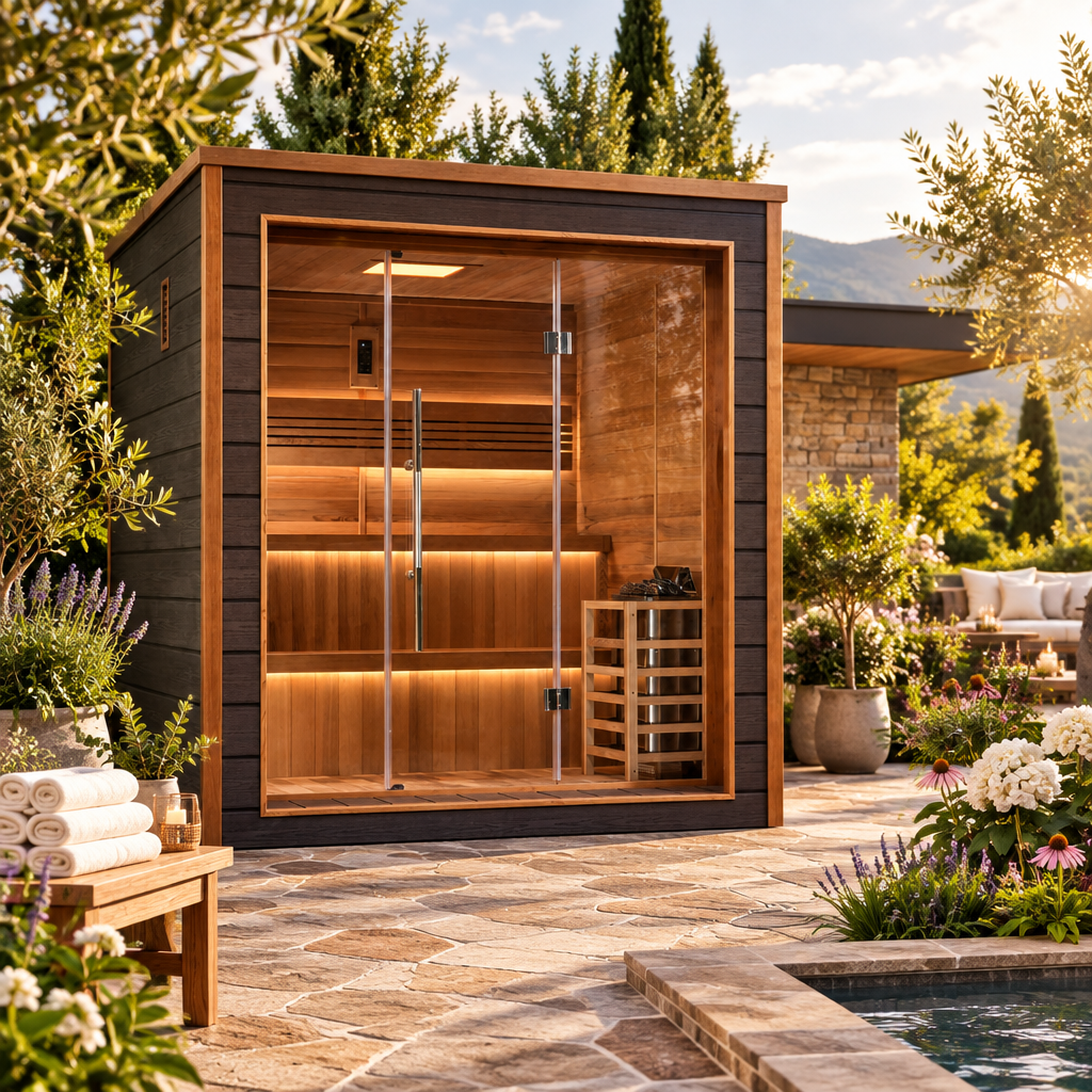 Golden Designs Bergen 6 Person Outdoor Modern Traditional Sauna
