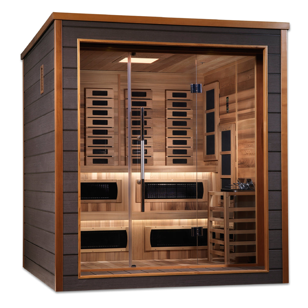 Golden Designs Karlstad 6 person outdoor sauna, front view, GDI-8226-01