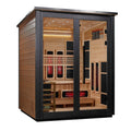 Golden Designs Loviisa 2 Tone 3 person outdoor sauna, front view, GDI-8523-03