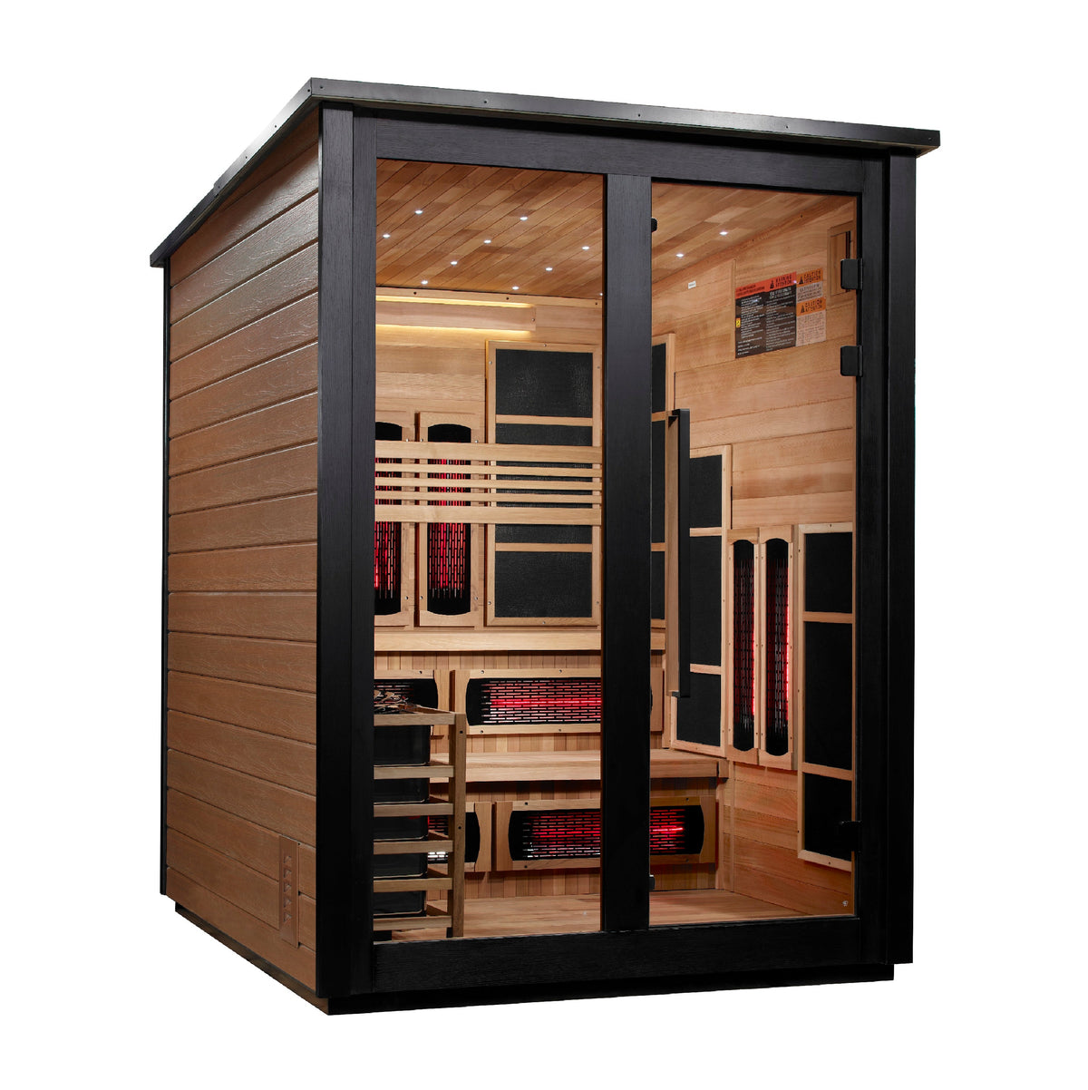 Golden Designs Kaskinen 2 Tone 6 person outdoor sauna, front view, GDI-8526-03