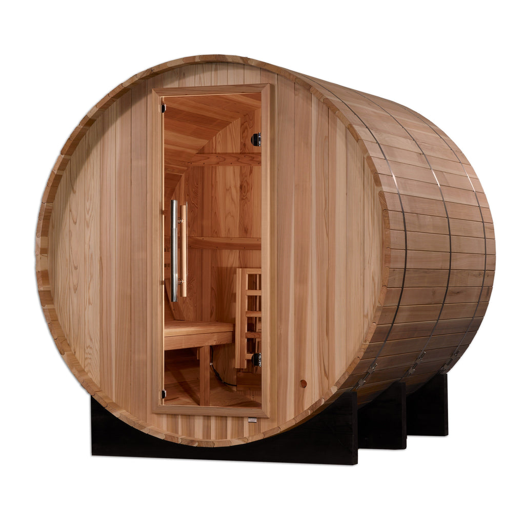 Golden Designs Arosa 4 person outdoor barrel traditional sauna, GDI-B004-01