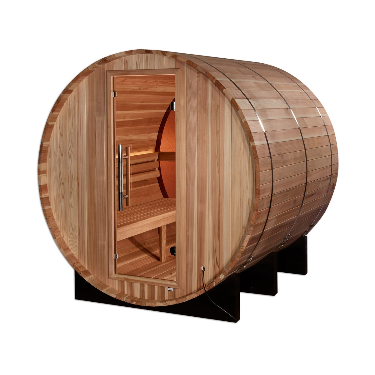 Golden Designs Zurich 4 person outdoor sauna, front view, GDI-B024-01