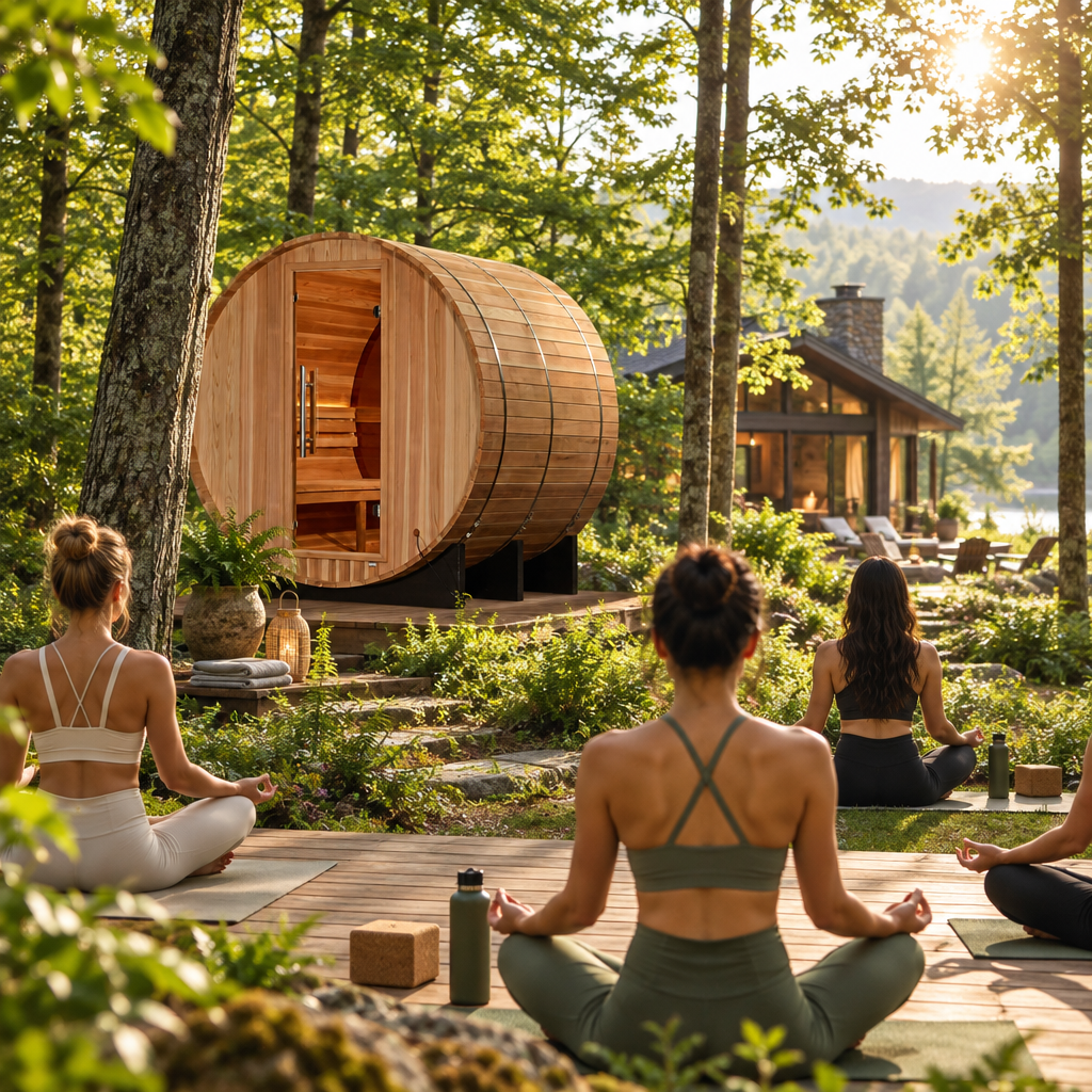 Golden Designs Zurich 4 Person Outdoor Barrel Traditional Sauna