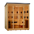 Golden Designs Gargellen 5 person outdoor sauna, front view, GDI-8025-01